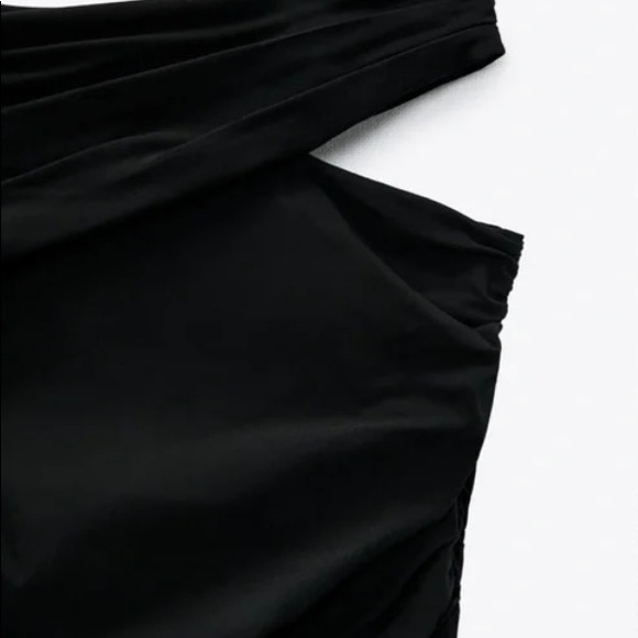 Zara Black Cut Out Draped Mini Skirt. NWT. Size X Small. - Picture 5 of 11